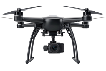 A flying drone isolated on transparency background