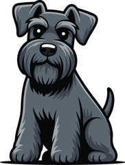 Fototapeta premium Cute cartoon a illustrator vector Giant Schnauzer