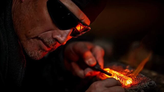 Medium shot of a technician inspecting zircon crucible linings to ensure tight seals and prevent leaks during hightemperature metal casting processes.