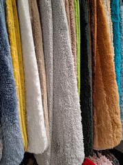 Soft bathroom floor mats are sold in a store