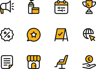Business icon set with abstract vector design