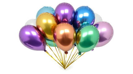 Balloons toy anniversary celebration on white background