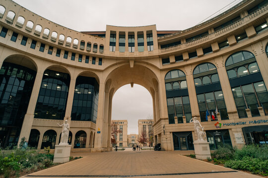 France, Herault, Montpellier, Antigone district, Esplanade de l'Europe