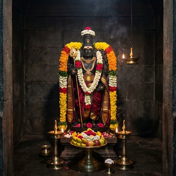 Lord Murugan Hindu God in Tamil Cultural Art
