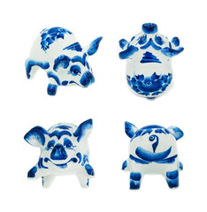 pig figurine by the russian porcelain factory Gzhel