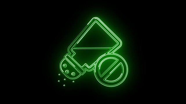 Glowing neon line Salt Free icon with animation. Health icon animation HD video isolated on black background.