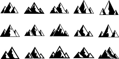 Mountain Peak Silhouette Collection Set