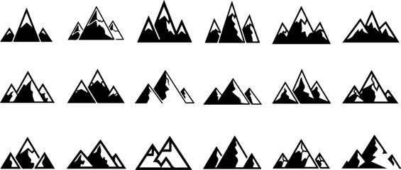Mountain Peak Silhouette Collection Set