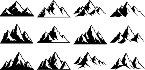 Mountain Peak Silhouette Collection Set