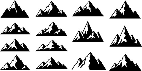 Mountain Peak Silhouette Collection Set