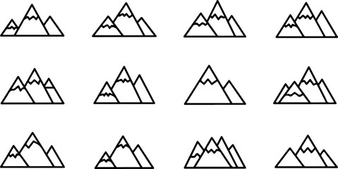 Mountain Peak Silhouette Collection Set