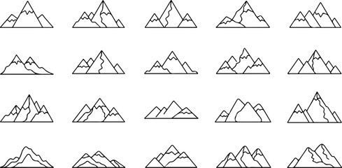 Mountain Peak Silhouette Collection Set