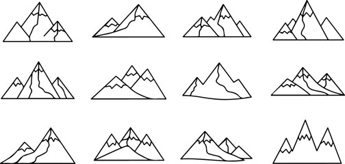 Mountain Peak Silhouette Collection Set