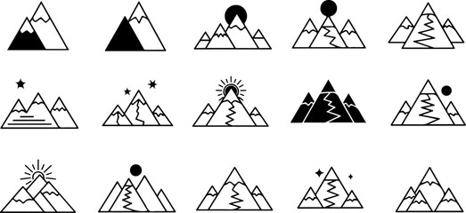 Mountain Peak Silhouette Collection Set