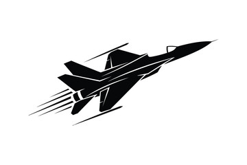 Fast fighter jet silhouette icon vector illustration