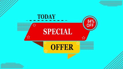 Special offer discount tags and shop now. Special Offer! 84% Off Sale Tag Animation: Business and Savings Concept, Sale promo marketing, Sale Up To 84 Percent Off