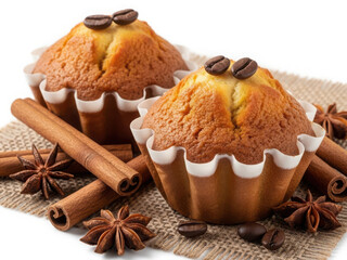 Delicious coffee cupcakes with spices