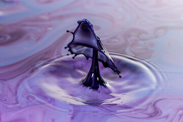 Milk Drop Splash Close-Up View