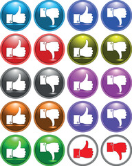 Fototapeta premium Illustration of thumbs up and down buttons. Vector Thumbs Up and Down Buttons.