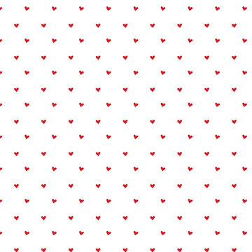 Cute hearts seamless pattern. Hand drawn heart seamless pattern. Doodle hipster simple background about love for Valentines day. Trendy simple texture with tiny little hearts.