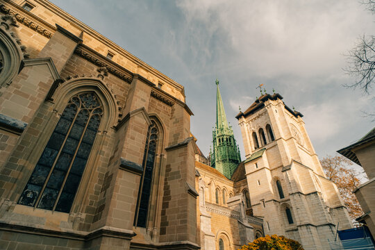 Saint Pierre or St. Peter Cathedral Reformed Protestant Church of Geneva in Switzerland - 2 dec 2025