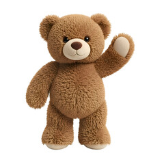 Obraz premium Cuddly brown teddy bear waving hand