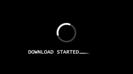 download started  Loading Animation — Dynamic Progress Indicator for Active System and Software Task Execution on black background.	
