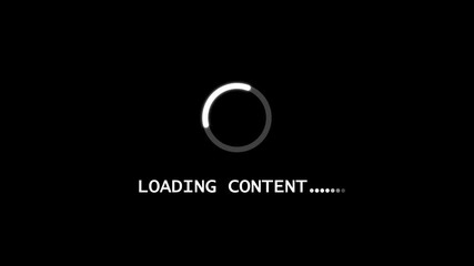 loading content Loading Animation — Dynamic Progress Indicator for Active System and Software Task Execution on black background.	
