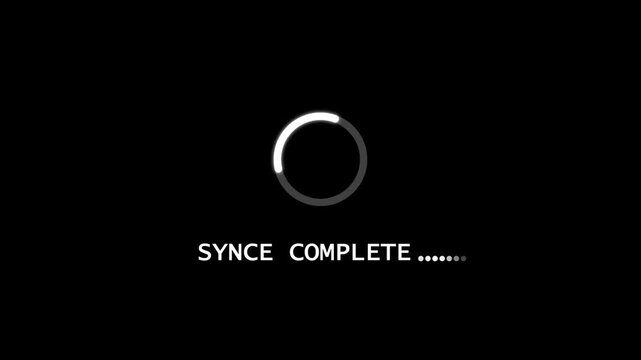since complete  Loading Animation &mdash; Dynamic Progress Indicator for Active System and Software Task Execution on black background.	
