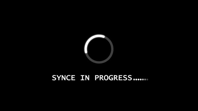 since in progress Loading Animation &mdash; Dynamic Progress Indicator for Active System and Software Task Execution on black background.	
