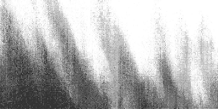 Black and white halftone pattern with gradient density and scattered dots abstract background