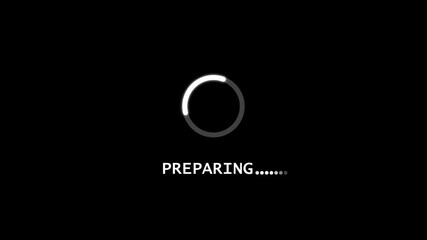 ore paring Loading Animation — Dynamic Progress Indicator for Active System and Software Task Execution on black background.	

