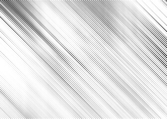 Abstract Black and White Halftone Background with Dynamic Diagonal Dot Pattern and Textured Gradient Effect