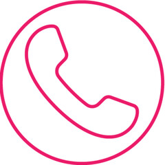 Obraz premium Minimalist pink telephone handset icon on black background