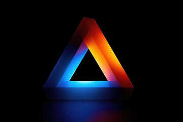 Glowing Impossible Triangle Optical Illusion