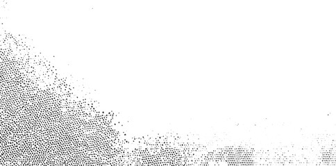 Black dots of varying sizes and densities on a white background abstract