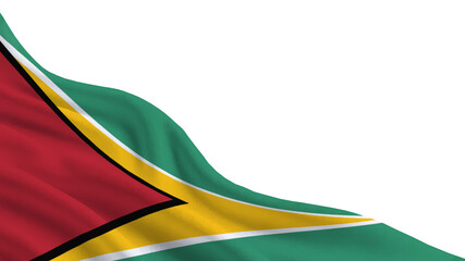The vibrant flag of Guyana displays its distinctive colors of green, yellow, red, and black, symbolizing national pride during Independence Day, witnessed by many.