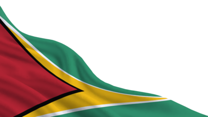 The vibrant flag of Guyana displays its distinctive colors of green, yellow, red, and black, symbolizing national pride during Independence Day, witnessed by many.
