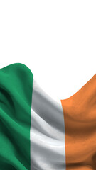 A Ireland flag is visible with vivid colors and symbols. The flag features green, orange, and white colors. This scene highlights national pride and identity through design.