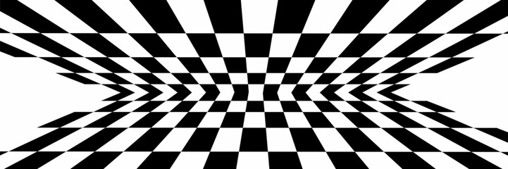 Black and white checkered rectangular frame. Square racing checkerboard pattern. Chessboard geometric pattern. Rally checkerboard pattern. Finish racing frame. Vector illustration on white background