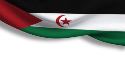 The flag of the Sahrawi Arab Democratic Republic features bold colors with a red triangle, a crescent and star, and green and white stripes. This symbol reflects the nation's quest for sovereignty.