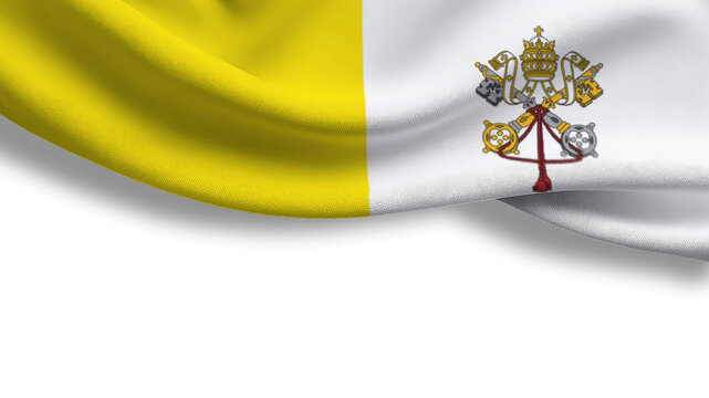 The flag of Vatican City flutters gracefully in the wind, symbolizing sovereignty and independence. This moment captures the essence of national pride during a notable celebration.
