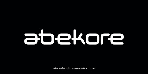 Vector illustration of rounded geometric style alphabet letters with a clean, futuristic and visually friendly look.