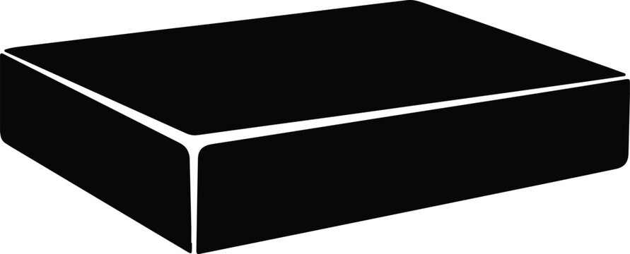 Silhouette of a rectangular box viewed from an angle Vector Illustration