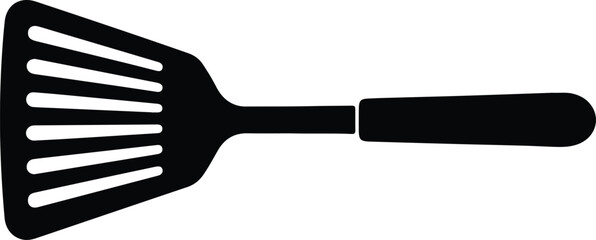 Silhouette of a slotted kitchen spatula cooking utensil vector illustration