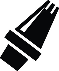 Silhouette of a tube squeezing out toothpaste or cream Vector Illustration