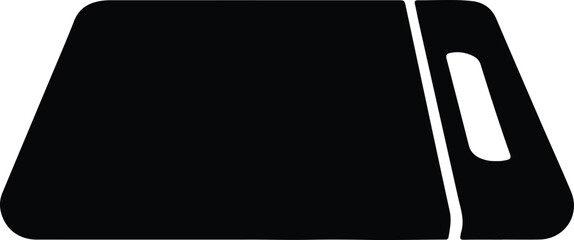 Silhouette of an abstract shape with a rounded corner and cutout Vector Illustration