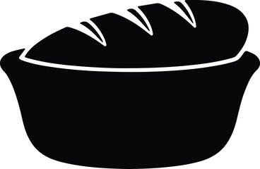 Silhouette of bread in a bowl vector illustration