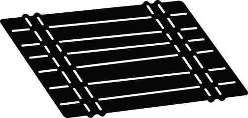 Silhouette perspective of a grill grate with parallel bars Vector Illustration