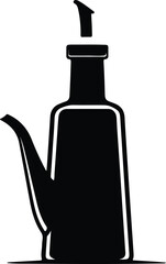 Silhouette oil bottle with spout for pouring cooking oil Vector Illustration